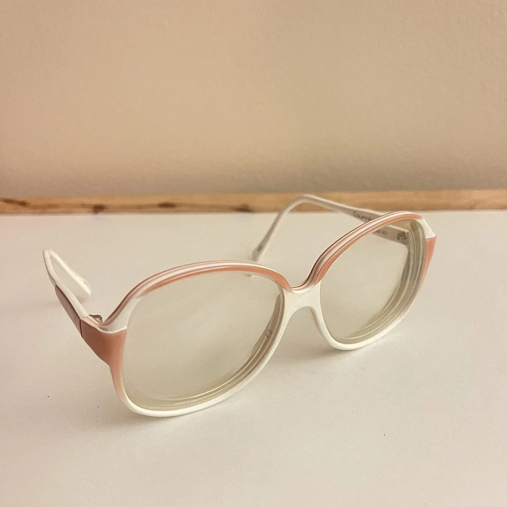 Vtg courreges 807 glasses Pink Boho Grandma Core 57-15 140‎ C3 50s Oversized